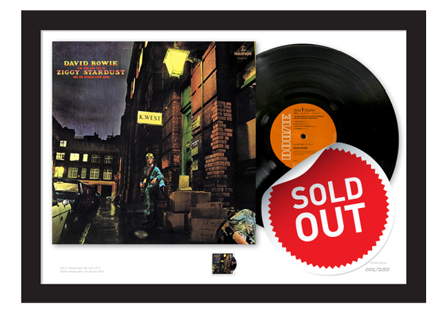 The Framed Presentations celebrating the UK’s Music Giants – selling so fast they’ve gone Platinum! Ziggy Sold Out - The Framed Presentations celebrating the UK’s Music Giants – selling so fast they’ve gone Platinum!