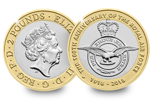 Revealed: The Royal Mint UK commemorative coin designs for 2018 2018 UK 2 pounds RAF bu coin 300x208 - Revealed: The Royal Mint UK commemorative coin designs for 2018