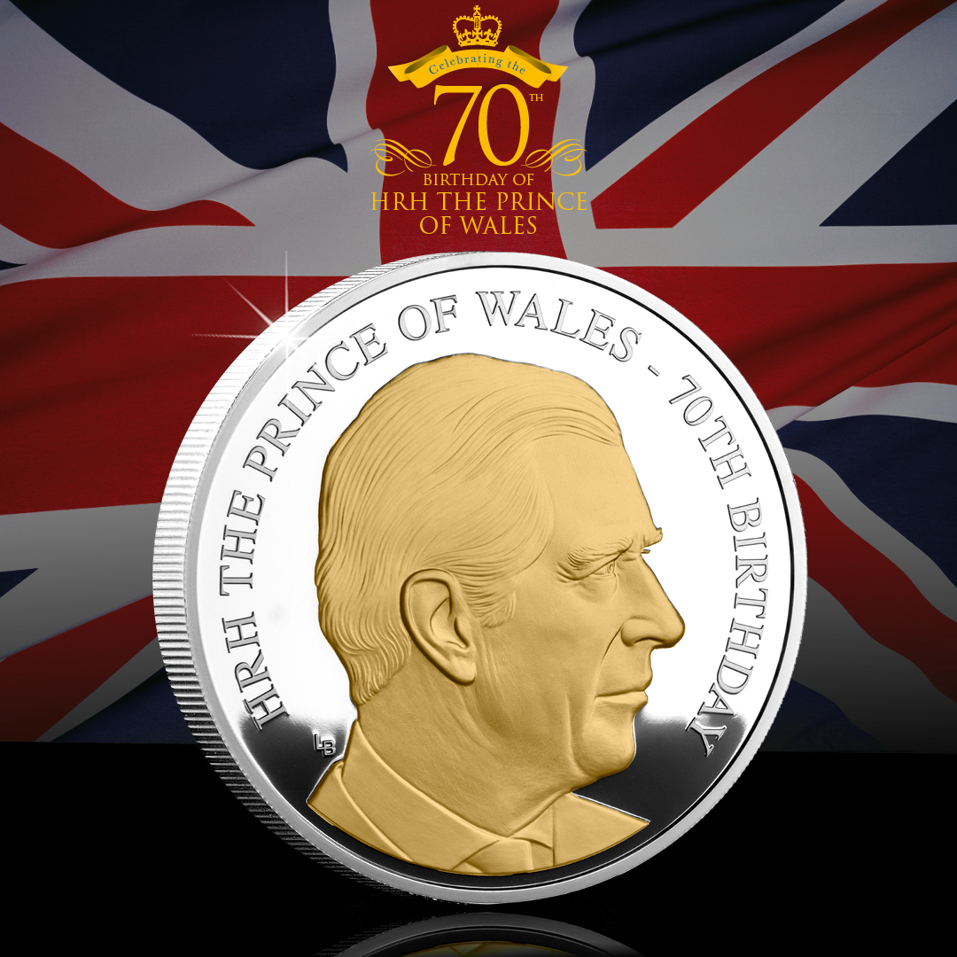 Happy Birthday Prince Charles! DY Princ Charles 70th Birthday Proof Coin social post images - Happy Birthday Prince Charles!
