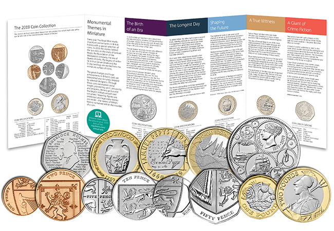 First Look: The Royal Mint UK 2019 Commemorative Coins 2019 Coins RM Annual BU Pack - First Look: The Royal Mint UK 2019 Commemorative Coins