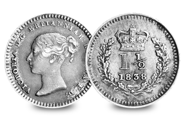 Discover 200 years of fascinating UK silver coins… 2 Silver Coins of the UK Set Victoria Silver Three Halfpence - Discover 200 years of fascinating UK silver coins…