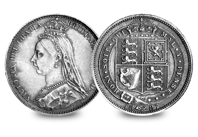 4 Silver Coins of the UK Set 1887 Victoria Silver Sixpences - Discover 200 years of fascinating UK silver coins…