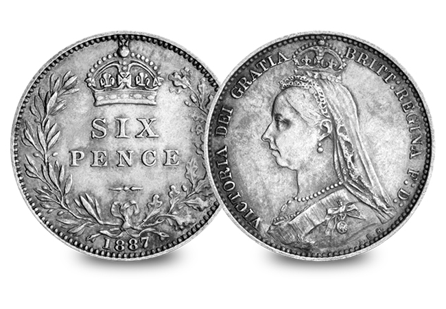 5 Silver Coins of the UK Set 1887 Victoria Silver Sixpences - Discover 200 years of fascinating UK silver coins…
