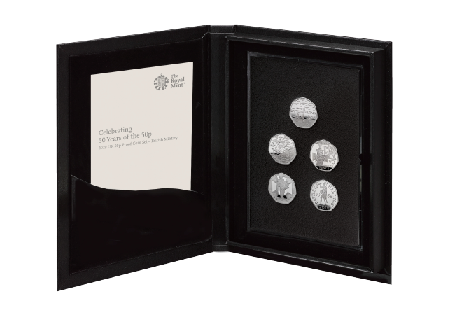 50th Anniversary of the 50p Military Base Proof Pack product pages open pack - The 50 years of the 50p celebrations continue with a tribute to British military history