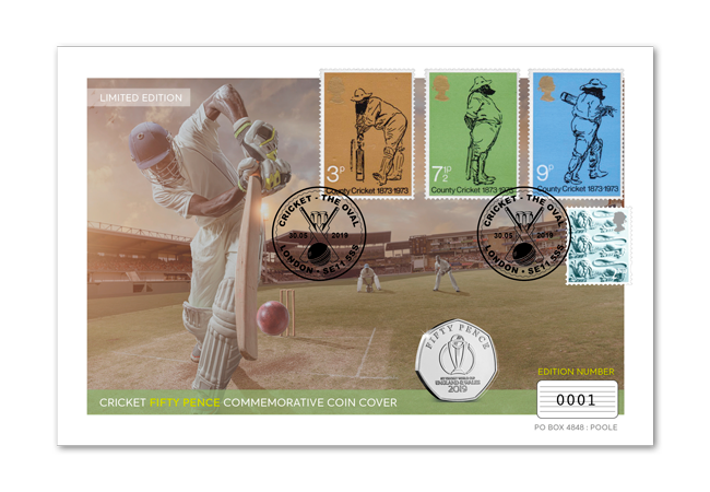 Cricket World Cup coin and stamp cover full cover - Howzat... England are CRICKET WORLD CHAMPIONS!