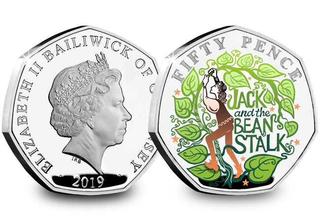 LS Guernsey 50p Pantomime Coin Jack and The Beanstalk Both Sides - Curtains Up! FIVE Brand New Christmas Panto 50p Coins revealed...