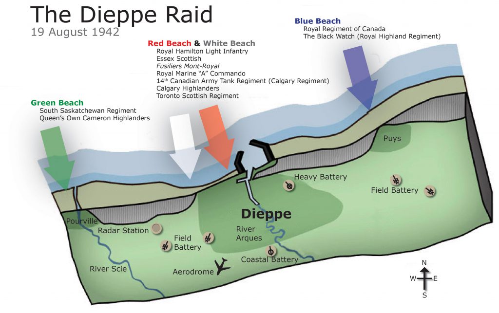 Before Utah, Omaha, Gold, Juno, and Sword there was Dieppe Map of Dieppe Raid Blog Image 1 1024x643 - Before Utah, Omaha, Gold, Juno, and Sword there was Dieppe
