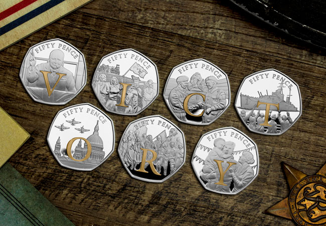 LS 2020 IOM silver Proof 50p Victory All faces lifestyle - SEVEN brand new Victory 50p Coins revealed!