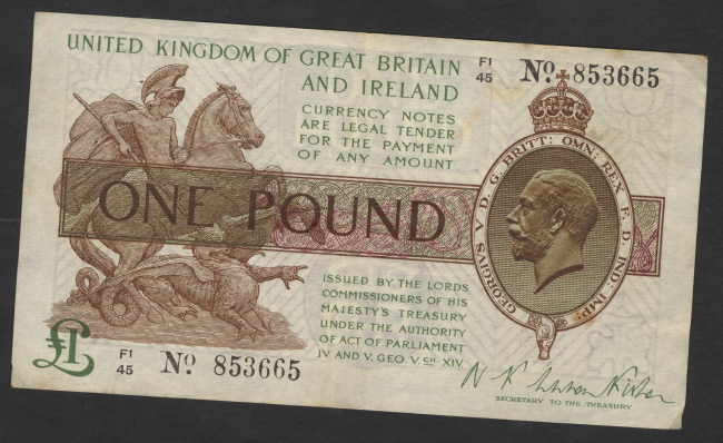 THSBC008 Warren Fisher 1 004.tiff - The British banknote set to sell for up to £12,000!