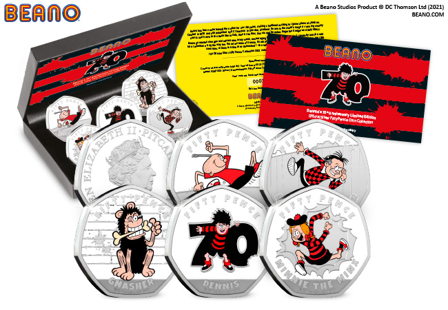 DN 2021 Beano Dennis bu silver colour 50p product images 3 - ‘BLAMTASTIC!’ NEW 50p Coins released to celebrate the 70th Anniversary of Dennis!
