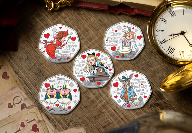 It’s time to go Through the Looking-Glass… Discover the BRAND NEW Alice 50p Coins! LS IOM 2021 Alice through the looking glass 50p silver set lifestyle - It’s time to go Through the Looking-Glass… Discover the BRAND NEW Alice 50p Coins!
