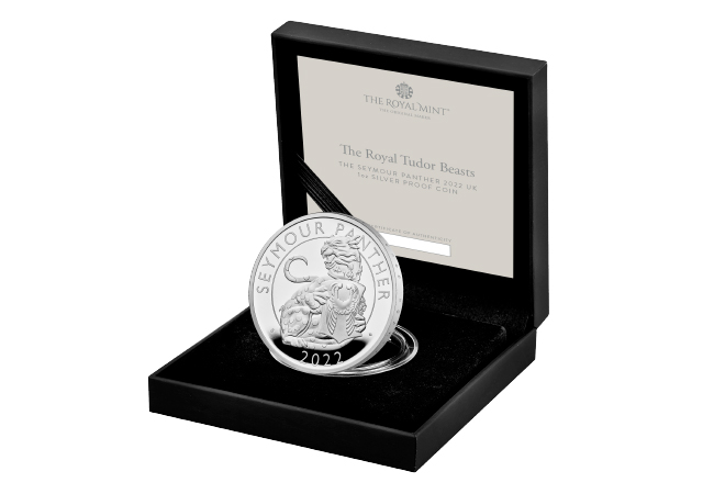 Drastic decision has left collectors missing out Royal Tudor Beasts SEYMOUR PANTHER Silver coin in box - Drastic decision has left collectors missing out