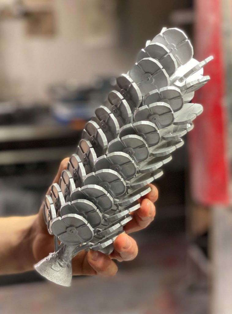 Poppy mould with Masterpiece poppies ready for finishing 758x1024 - The story behind this year's RBL Masterpiece Poppy Coin