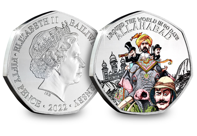 PB 80 Days BU Colour OBV REV Allahabad - The Race is ON! Around the World in 80 Days 50p Collection just released...