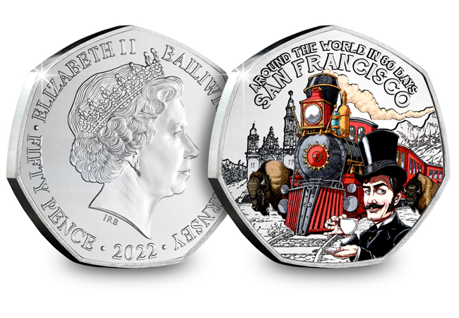 PB 80 Days BU Colour OBV REV San Francisco - The Race is ON! Around the World in 80 Days 50p Collection just released...