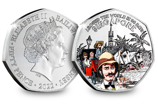 PB 80 Days BU Colour OBV REV Singapore - The Race is ON! Around the World in 80 Days 50p Collection just released...