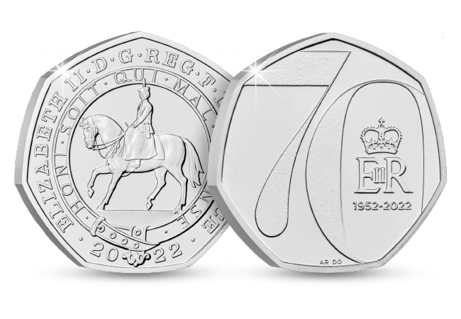 The Platinum Jubilee 50p BU Pair Platinum Jubilee 2022 UK 50p product page images BU DY 1 - The Platinum Jubilee 50p BU Pair