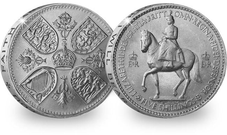 1953 crown - BBC 50p celebrates 100 years of British History