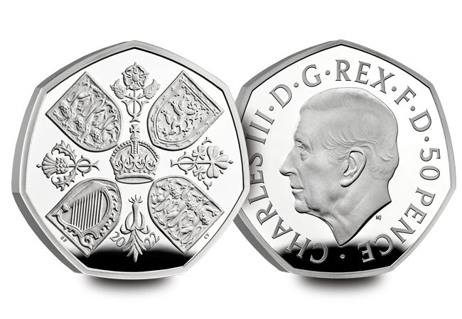 Ag 50p both rev front - Collecting world queues for first King Charles III coins
