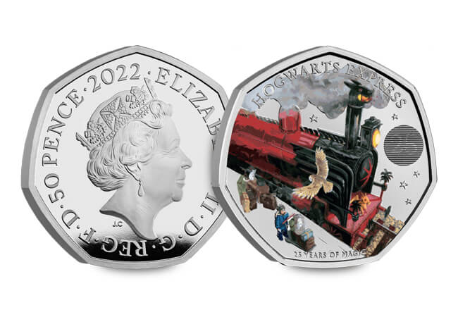 Harry Potter Hogwarts Express 50p Silver Obverse Reverse - All aboard! The UK Hogwarts Express 50p has entered the station!