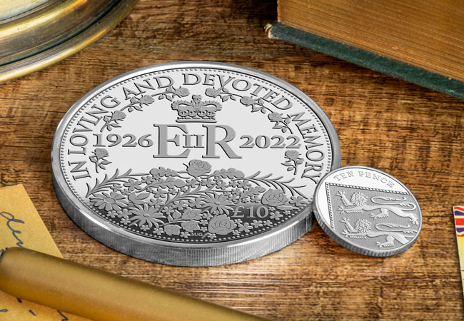 QEII In Memoriam Silver 5oz Lifestyle 03 - Forever in Our Hearts: Queen Elizabeth II 2023 Memoriam Coins