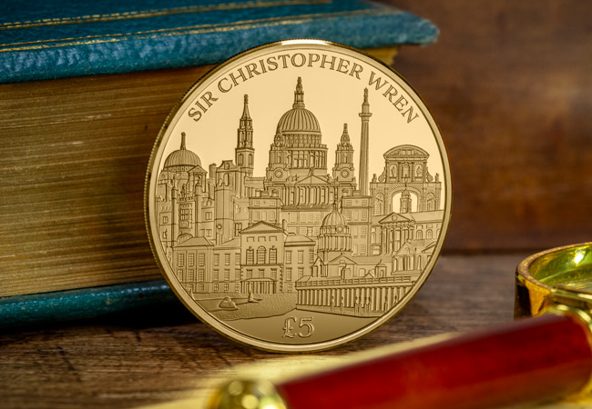 Wren’s Wonders in Precious Metal: The Captivating Sir Christopher Wren £5 Coin Range Sir Christopher Wren Gold 5 Lifestyle 01 - Wren’s Wonders in Precious Metal: The Captivating Sir Christopher Wren £5 Coin Range