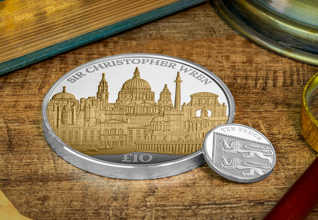 Wren’s Wonders in Precious Metal: The Captivating Sir Christopher Wren £5 Coin Range Sir Christopher Wren Silver 5oz Lifestyle 03 - Wren’s Wonders in Precious Metal: The Captivating Sir Christopher Wren £5 Coin Range