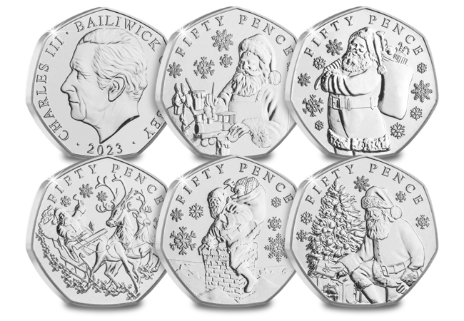 Selling Out BEFORE Christmas: The Father Christmas 50ps in Every Collector’s Stocking The Father Christmas BU 50p Collection All Rev with Obv Copy - Selling Out BEFORE Christmas: The Father Christmas 50ps in Every Collector’s Stocking