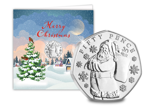 Selling Out BEFORE Christmas: The Father Christmas 50ps in Every Collector’s Stocking The Father Christmas BU non colour 50p In Christmas Card 02 1 - Selling Out BEFORE Christmas: The Father Christmas 50ps in Every Collector’s Stocking