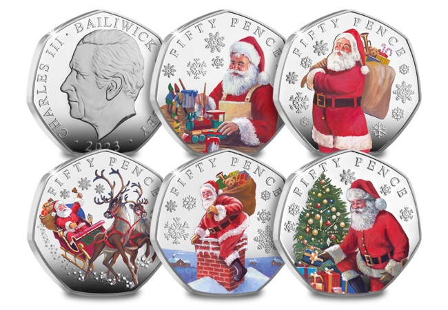 Selling Out BEFORE Christmas: The Father Christmas 50ps in Every Collector’s Stocking The Father Christmas Silver Colour 50p Set All Rev with Obv Copy - Selling Out BEFORE Christmas: The Father Christmas 50ps in Every Collector’s Stocking