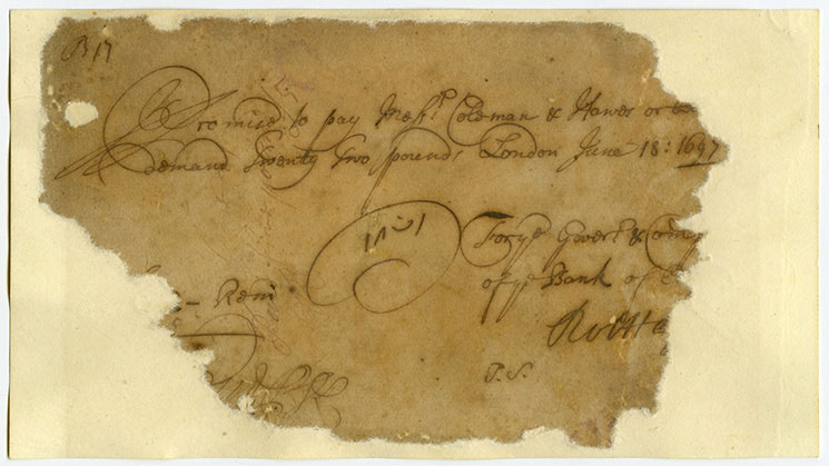 The Evolution of UK Banknotes: From Paper to Precision Earliest Bank of England note dated 18th June 1697 - The Evolution of UK Banknotes: From Paper to Precision