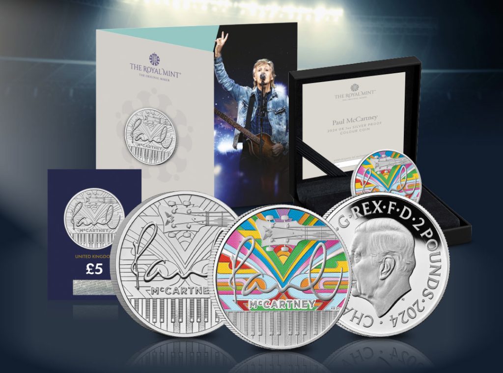 Sir Paul McCartney Makes Headlines with New Brand new UK £5 Coin DN 2024 music legends Paul McCartney BU 5 Silver Colour 1oz email banners 3 1024x759 - Sir Paul McCartney Makes Headlines with New Brand new UK £5 Coin