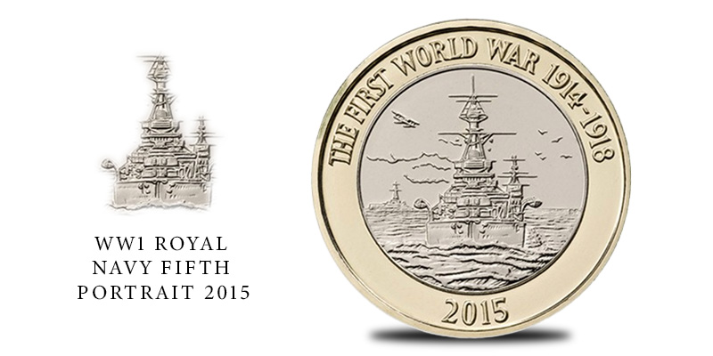 Rarest £2 Coins in the UK WW1 Royal Navy Fifth Portrait 2015 rare 2 coin - Rarest £2 Coins in the UK