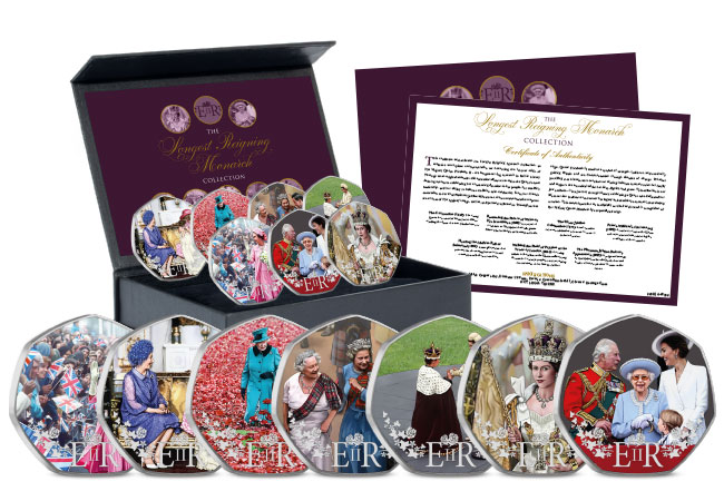 Celebrating Queen Elizabeth II: The Longest Reigning Monarch Collection DN 2025 Longest Reigning Monarch Heptagonal Collection product images 11 - Celebrating Queen Elizabeth II: The Longest Reigning Monarch Collection