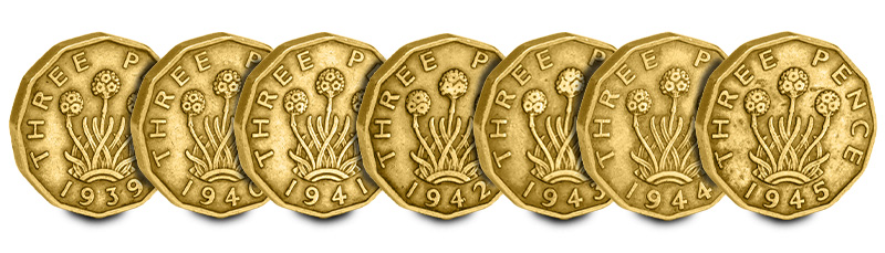 wwii threepence collectable coins - Rare WWII Coin Set: How Seven Wartime Coins Tell the Story of Britain in WWII