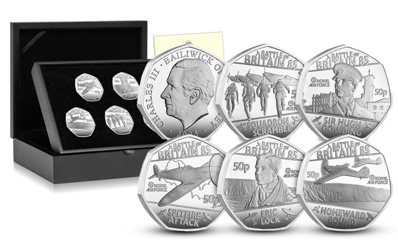 Commemorating Courage: The Battle of Britain Coin Range The Official RAF Battle of Britain 85th Silver 50p Set - Commemorating Courage: The Battle of Britain Coin Range
