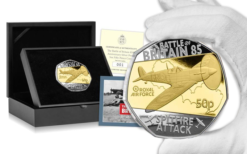 Commemorating Courage: The Battle of Britain Coin Range he Battle of Britain 85th Anniversary Silver 5oz 50p - Commemorating Courage: The Battle of Britain Coin Range
