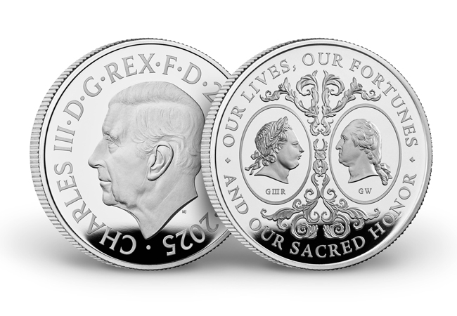 AT UK 2025 The Two Georges Silver 1oz Images 2 - The Figureheads of the Revolutionary War 1oz Silver Coin