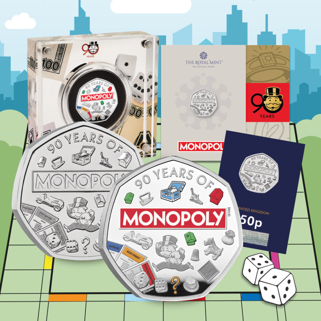 Celebrating 90 Years of MONOPOLY – A Collector’s 50p Treasure UK 2025 Monopoly 50p Coin Range digital assets DY 10 1024x1024 - Celebrating 90 Years of MONOPOLY – A Collector’s 50p Treasure